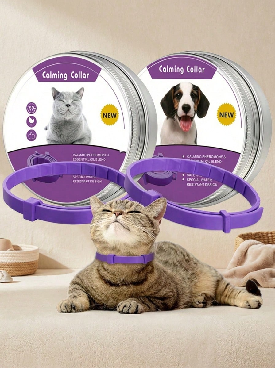 PETSIN 1pc Calming Pheromone Adjustable Collar For Cats And Dogs, Anxiety Relief