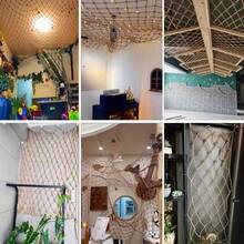 1pc Natural Jute Rope Net, Vintage Style Linen Net Suitable For Climbing Plants And Beans, Garden Decor Fence Net, Yard Decoration, No Electricity Required - Multicolor - View 3