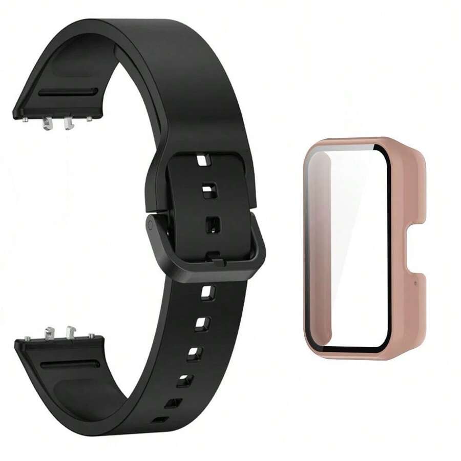 Quick-Release Silicone Wristband + Case Kit For Galaxy Fit 3 Smartwatch - ROSE/THUS - View 1