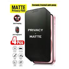 4片装磨砂防窥屏保护膜，兼容 17 Pro Max 6.9英寸，软膜材质，非玻璃，全覆盖，防窥防盗，防眩光，陶瓷膜，防指纹，兼容手机壳，也兼容 17 Pro Max、17 Air、16 Pro Max、16 Pro、15 Pro Max、14 Pro Max、13 Mini、12、11、XS Max、XR、8+、7 Plus - 4pcs - 查看 36