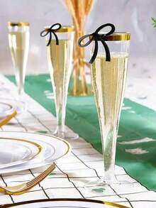 5/10pcs Reusable 4.5oz Clear Plastic Champagne Flutes, Shatterproof Cups Suitable For Parties, Weddings And Large Events, Elegant And Easy To Clean