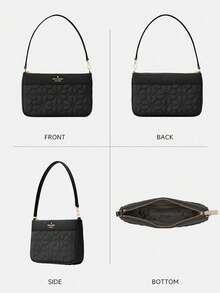 Kate Spade SPADE FLOWER QUILTED Premium Shoulder Bag For Women Bag With Clover Print Hobo Purses Stylish Women's Underarm Handbag - 黑色 - 查看 7