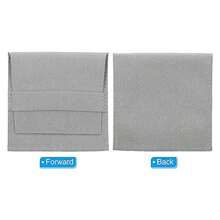 9.7x9.4厘米灰色仿麂皮首饰袋 - 双面翻盖信封袋，适用于耳环、手链和项链的收纳和包装 - 淺灰色 - 查看 5