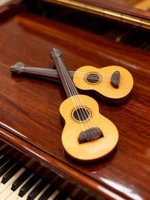 Conjunto de 2 miniaturas de violino e guitarra, instrumentos musicais em miniatura, decoração artesanal com design de instrumento musical, violino e guitarra clássicos realistas, miniaturas artísticas para decoração de casa, instrumentos musicais em miniatura perfeitos para decoração e colecionadores, miniaturas de violino para decoração, decoração de micro paisagem DIY, miniaturas de violino para fotografia de cena, violino de imitação vintage, decoração de paisagem - Multicolorido - Ver 5