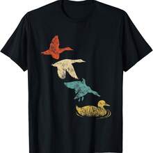 Camiseta de la Universidad de Diseño de Animales de Caza de Pato Retro - Negro - Ver 1