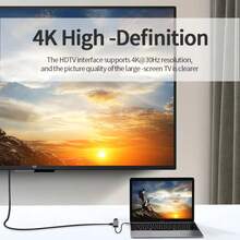 USB-C 集线器适配器扩展坞，USB 3.0 多功能电脑 SD 卡读卡器 - 附百兆網口和4K視訊接口 - 查看 5