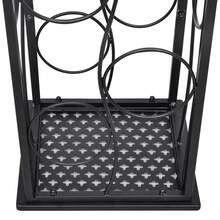 Suporte para 8 garrafas vidaXL, em metal. - Preto - Ver 5