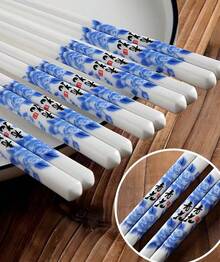 Tendencia10 Pares De Palillos De Porcelana - Diseño Chino Blanco Porcelana Azul Y BlancaCalidad premium - 1 - Ver 8
