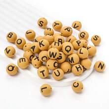 10/26pcs Earthy Tone Round A-Z Silicone Letter Beads - DIY Personalized Jewelry Making Kit, Craft Supplies For Name Bracelets, Keychains, Pendants, ID Lanyards And Bead Pens - Multicolor - View 4
