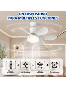 EstiloVentilador De Techo Con Luz Y Control Remoto, Luz Regulable 3000K-6500K 3 Velocidades 40W, Base E26/E27, Ideal Para Sala, RecáMara O DormitorioVersióN Mejorada - 1 - Ver 5