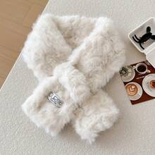 Wear Matching Style Scarves For Autumn And Winter, Men's And Women's Universal White Scarves, Women's Versatile Letter Warm Scarves For Autumn And Winter - White - View 7