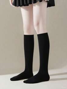 9/6/5/3 双装儿童过膝袜，学院风中筒袜，JK 袜，经典黑、白、藏蓝配色，舒适透气，时尚百搭，适合 3-10 岁儿童，正式场合，节日礼物 - 彩色 - 查看 5