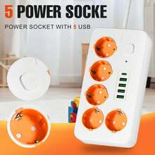 3米/118.11英寸 3/5/8位插座电源条，带5/4个USB和Type-C充电端口，桌面延长线，适用于家庭、办公室、厨房、车库和宿舍，非常适合家庭、办公室、旅行和学习使用。