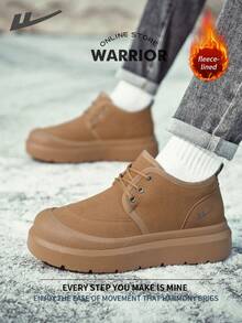 Warrior Men's Sneakers Autumn And Winter Lightweight Comfortable Breathable Modest Style Casual Yet Sleek Sneakers Applicable Throughout The Year Wear-Resisting All-Day Wear Training Sneakers Running Shoes Thermal Lined Sneakers - Brown - View 5