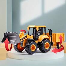 1pc,2 Styles Optional Manual Construction Vehicle Toys – Non-Electric Hand-Operated Front Loader With Detachable Dump Cart & Backhoe Loader, Plastic Engineering Toys For Kids, Realistic Functional Bucket/Digger Design For Sandbox Backyard Indoor Outdoor Pretend Play, Imaginative Play Toys To Boost Fine Motor Skills & Creativity For Ages 3+, Boys Girls Christmas Halloween Birthday Gift - Multicolor - View 5