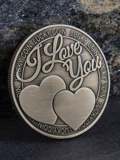 1pc Valentine's Day Commemorative Coin - Romantic Lucky Love Coin Collection, Rose & Four-Leaf Clover Commemorative Coin, Small Gift, Love Declaration, Lucky Gold Coin Collectible, Metal Craft, Perfect For Valentine's Day And Birthday! (Style And Color Random), Valentine's Day, Commemorative Coin, Coin Collection Souvenir
