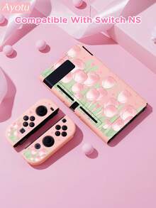 遊戲、貓、兔子、鬱金香主題超薄 TPU 保護殼，相容 Switch OLED/Lite/New Switch2 (2025)。可直接放入底座，無需拆卸。防震防塵。多色可選。春季浪漫、鄉村風、情人節、新年、開學季。 - 彩色 - 查看 19