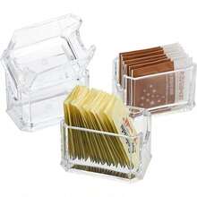 Set Of 4 Sugar Packet Holder, Acrylic Sugar Bowl For Restaurant, Tea Bag Organizer, Small Condiments Packet Holder Sugar Caddy Dispenser For Countertop Coffee Bar - mặc định - Xem 1