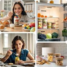 4 Pack 10oz Overnight Oats Containers With Bamboo Lids, Glass Jars With Airtight Lids For Meal Prep, Wide Mouth Mason Salad Jars, Glass  Storage Container For Yogurt Chia Snacks Spice Sugar - 10oz 2 Pack - View 8