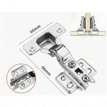 20pcs Soft-Close Cabinet Hinges, Suitable For 1/2" Semi-Concealed Cabinets, 100 Degree Opening Angle, Stainless Steel Hidden Kitchen Cabinet Hinges (Screws And Instructions Not Included)
