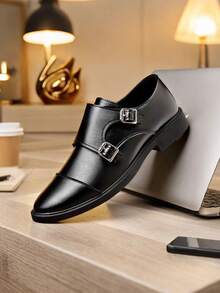 2026 Spring New Men's All-Season Leather Shoes: Fashionable, Practical, Multifunctional. Soft Leather Business Formal Men's Shoes In Large Sizes. Suitable For Any Occasion - Black - View 2