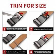 Men's Belt, Ratchet Dress Casual Belt With Adjustable Automatic Buckle Trim To Fit,40inch-44inchWaistAdjustable,White-04 - Trắng-04 - Xem 8