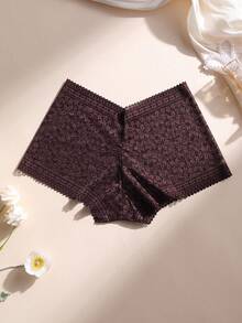 5 PCS Women's Lace Splicing Mid Waist Boxer Shorts Underwear Set - Sexy Butt Enhancer Panties Comfortable Stretch Cheeky Briefs Daily Wear & Sports Yoga Lingerie