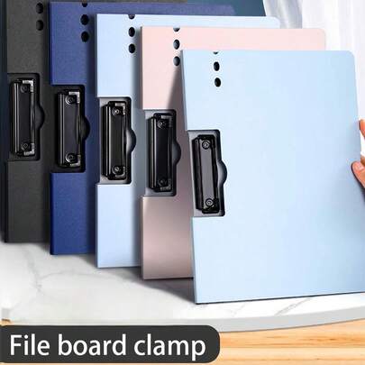 1 pieza Carpeta con sujetapapeles tamaño A4, capacidad de 100 páginas, material impermeable, almacenamiento de archivos portátil para la escuela, la oficina de enfermería y las reuniones en el hogar