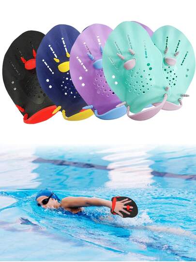 2 Pairs Of Professional Buoyancy Swimming Hand Paddles And 1 Pc Nose Clip, 2 Pc Earplugs | Made Of High-Strength Polypropylene Material, Suitable For Both Men And Women, Enhances Swimming Strength, Improves Skills, Dries Quickly, Anti-Slip, Easy To Wear, Anti-Drop. It Is A Must-Have Item For Swimming Training And Outdoor Swimming. Suitable For Swimming Training And Outdoor Swimming.