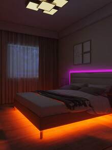 RGB LED灯带，5V USB供电，带24键遥控器 – 可变色氛围灯，适用于卧室、电视背光、游戏室和万圣节/圣诞节装饰 – [可选长度：3英尺至131英尺]