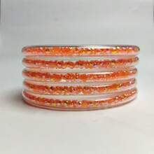 5pcs Sparkly Crystal Beaded Stackable Bangle Set Transparent Bracelets With Iridescent Rhinestones For Women Beach Vacation Wear - AB Diamond - View 11