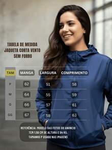 Women's Windbreaker Jacket Without Lining In Memory Fabric With Water-Repellent Hood - 藏蓝色 - 查看 2