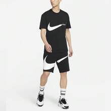 Nike Sportswear Swoosh Pocket Letter Print Crew Neck Short Sleeve T-Shirt - Black - View 3