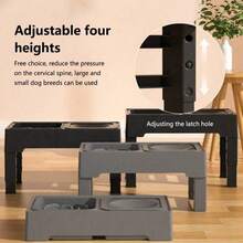 Elevated Dog Bowl, Adjustable Height Stainless Steel Pet Bowl, Floating Drinking Bowl, Multi-Functional Foldable Pet Feeder, Suitable For Medium/Large Dogs & Cats, Neck Protection Anti-Choking - 300ml - View 9