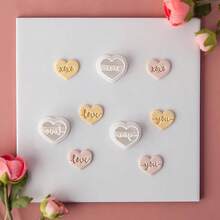 1/6Pcs, Valentine Polymer Clay Cutters Heart With Love/Xoxo/You Words (22-25mm) – Easy To Use Craft Tools For Valentine Jewelry Making, DIY Earrings Charms & Handmade Romantic Gifts, Adorable Valentine's Day Polymer Clay Supplies - White - View 4
