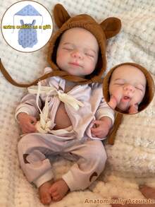 1 PC 13 Inch Pascale Baby Girl With Two Sets Of Outfits Full Solid Silicone Reborn Baby Doll Real Soft Touch, Opening Mouth, 3D Painted Skin, Veins Visible, Can Be Bathed In Water, Gifts For Birthday, Celebration And Collectible Gifts, Anatomically Accurate