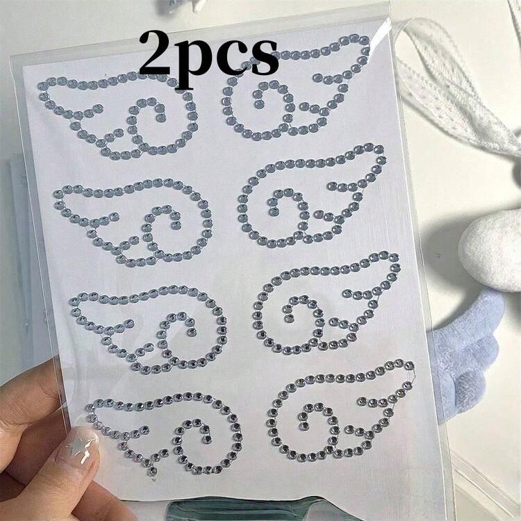Wings Fish Cakes Rhinestone Stickers For DIY Sparkly Scrapbooking Stickers Self Adhesive Phone Laptop Photocard Stickers - Color - View 14