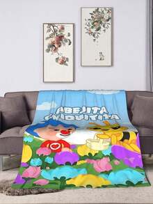 1pc Plim Plim Blanket Ultra Soft Anime Blanket, Flannel Cartoon Printed Throw - Perfect Gift For Anime Fans, Ideal For Christmas, Birthday, Halloween, Home, Camping & Travel - màu đen - Xem 8