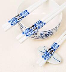 Tendencia10 Pares De Palillos De Porcelana - Diseño Chino Blanco Porcelana Azul Y BlancaCalidad premium - 1 - Ver 5