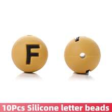 10/26pcs Earthy Tone Round A-Z Silicone Letter Beads - DIY Personalized Jewelry Making Kit, Craft Supplies For Name Bracelets, Keychains, Pendants, ID Lanyards And Bead Pens - Multicolor - View 21
