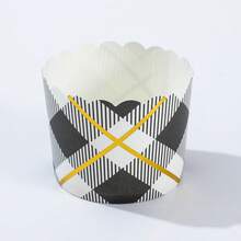 LIFETALK 50 piezas Moldes para magdalenas/cupcakes de tamaño mediano con resistencia al calor y diseño de lámina de oro, forros para hornear magdalenas/cupcakes con patrón de lámina de oro - Multicolor - Ver 14