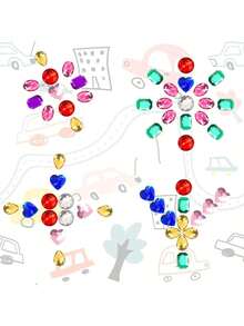 EstiloGemas de acrílico con forma redonda de corazón y estrella de 1 pulgada para manualidades y manualidades, para hacer disfraces, cosplay, caja de almacenamiento para fiestasVersión mejorada - 120 piezas en varios colores - Ver 5