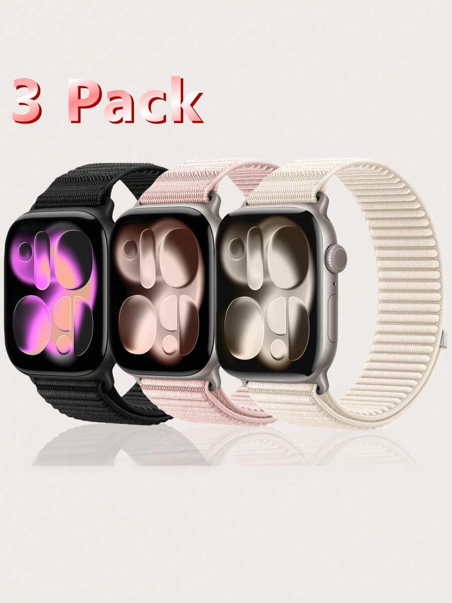 Bộ 3 dây đeo co giãn nâng cấp Solo Loop tương thích với Apple Watch 38mm 40mm 41mm 42mm 44mm 45mm 46mm 49mm dành cho cả nam và nữ, dây đeo nylon co giãn mềm mại, thoáng khí, phù hợp với dòng Ultra/SE/11/10/9/8/7/6/5/4/3/2/1, dệt chéo với lõi da lộn, dây đeo có thể điều chỉnh cho nam và nữ.