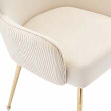 Dining Chairs - Beige+Gold + Velvet - View 11