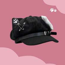 Handmade Cat Claw & Wing Beret Hat, Octagonal Cap, Alternative Subculture Cute Niche Fashion, Versatile Artist Painter Cap Baseball Hat, Suitable For Daily Cosplay Outfits And Styling - Multicolor - View 9