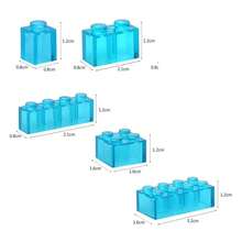 Transparent Grey Blue Thick Building Blocks 1x1 1x2 2x2 2x4 Dots Clear Black Brick Educational Creative Toy For Kid
