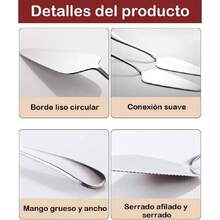 3 Piezas Pala Para Pastel, Pala y Cuchillo Para Boda, Adecuado Para Bodas, Fiestas y Restaurantes, Es Una Combinación Ideal Para Cortar y Servir Pasteles, Pasteles y Otros Productos Horneados,37267275 - Multicolor - Ver 5