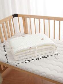 AIBOYING 1件装婴儿床一体式软质防撞护栏，婴儿床护栏垫，新生儿卡通刺绣防撞垫，儿童防撞围栏 - 星星小熊 - 查看 14