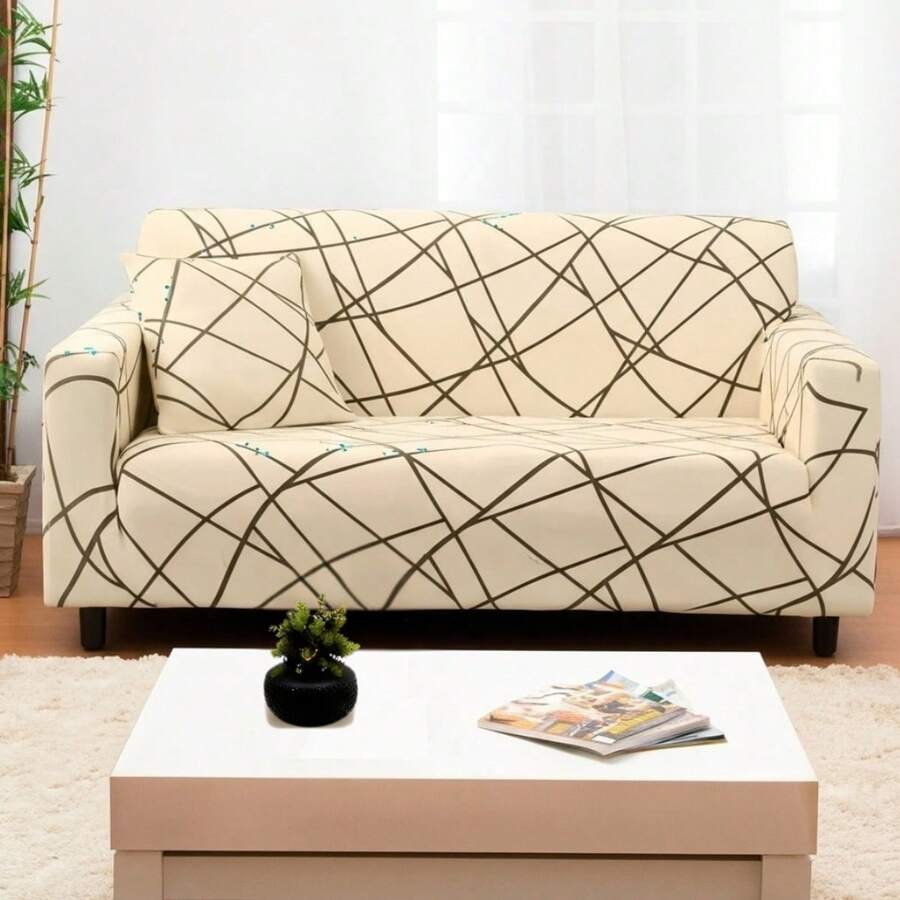 Charm Of Detail Sofa Protector Kit For 3 And 2 Seater Sofas, Elastic Cover, Modern Decoration - Serena - View 1