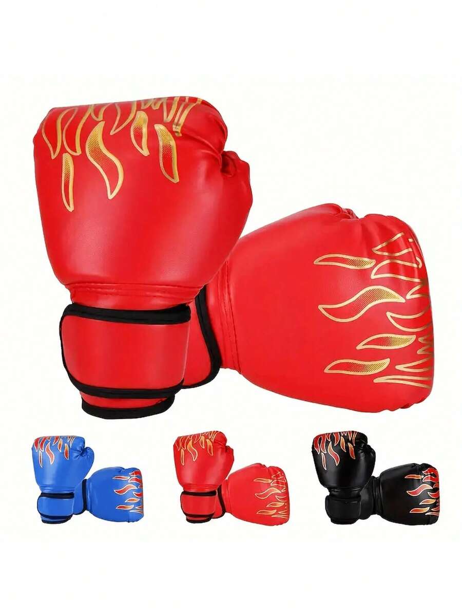 1 Pair Kids 6-12 Years Old Martial Arts Training Gloves, Durable & Comfortable, Suitable For Taekwondo, Muay Thai, MMA - Blue - View 1